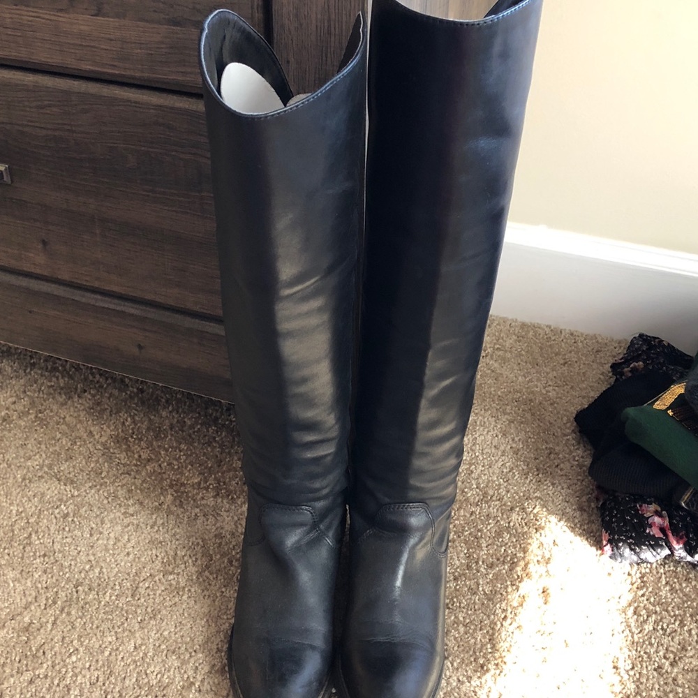 Black Leather over the knee Boots